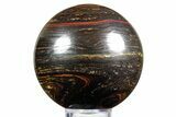 Polished Tiger Iron Stromatolite Sphere - Billion Years #351786-1